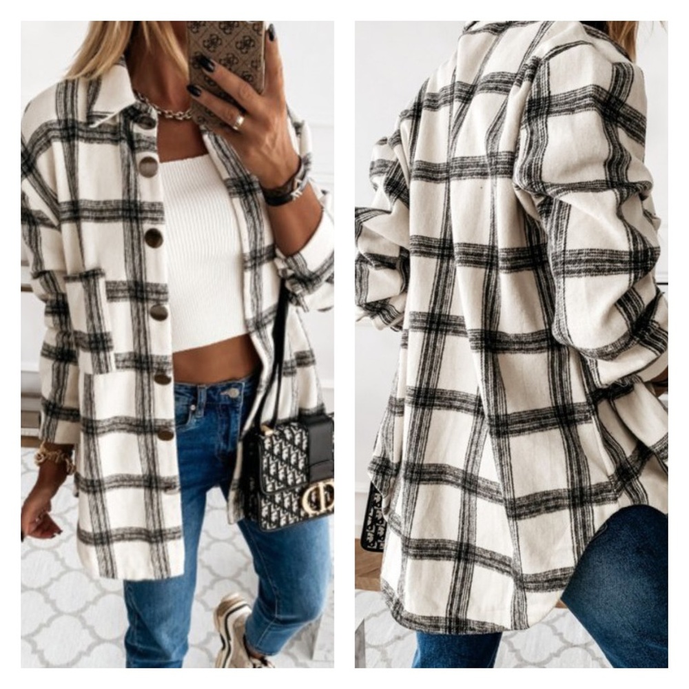 NWT Plaid Button Down Soft Flannel Top Jacket - Picture 3 of 3
